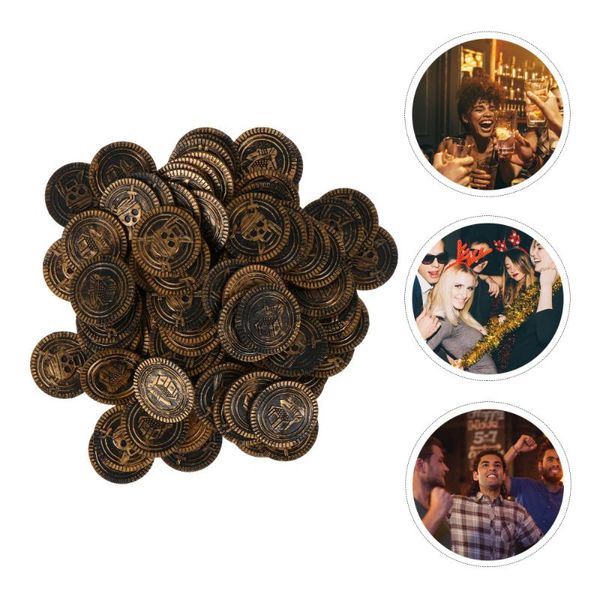 

100pcs pirate coins private buried treasure playset party favor