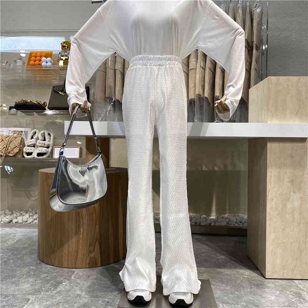 

pant niche design bright little rhomboid high waist legs thin pants, White