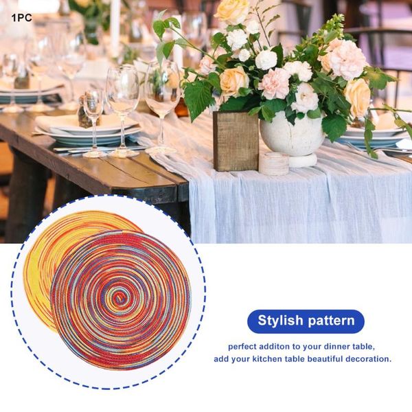 

mats & pads table mat colored satin dyed ramie cotton kitchen pad washable heat resistant restaurant weaving round non slip