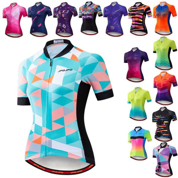 

racing jackets jpojpo breathable cycling jersey women's pro clothing summer mountain bike quick dry bicycle shirt maillot, Black;red