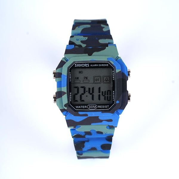 

wristwatches multifunctional sports waterproof camouflage fashion electronic watch, Slivery;brown