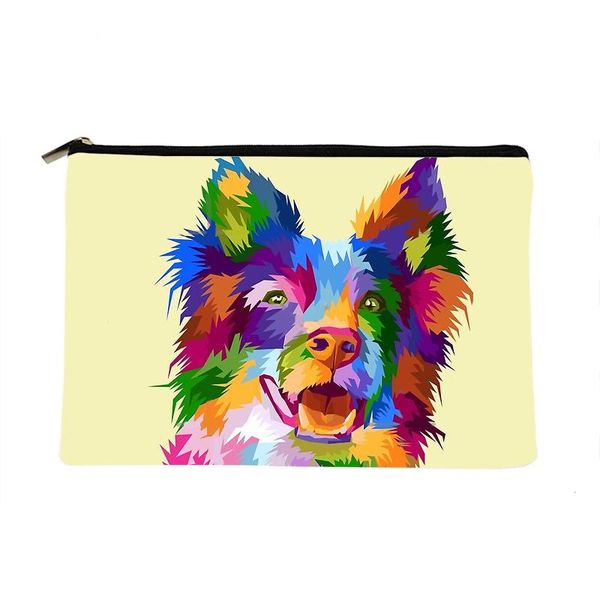 

cosmetic bags & cases women colorful collie printed make up bag fashion cosmetics organizer for travel storage lady