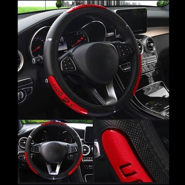 

steering wheel covers 38cm car pu leather cover reflective anti slip car-styling sport auto interior accessories
