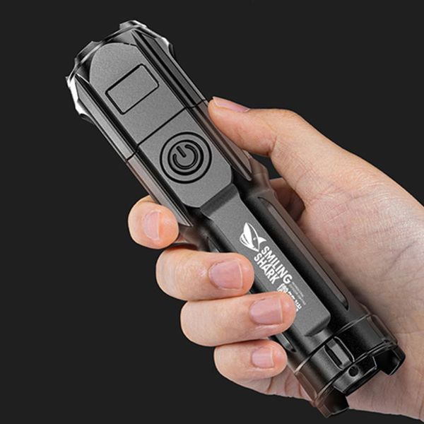 

flashlights torches led 3 lighting mode usb rechargeable 1200mah battery portable torch for outdoor night camping hiking fishing