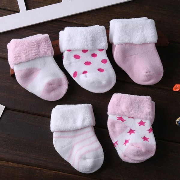 

socks 5pcs born baby wool cotton girl boy 0-12 months accessories, Pink;yellow
