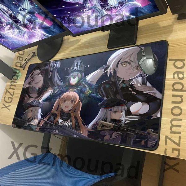 

mouse pads & wrist rests xgz large game pad black lock edge shooter girl front animation custom computer table mat rubber non slip c
