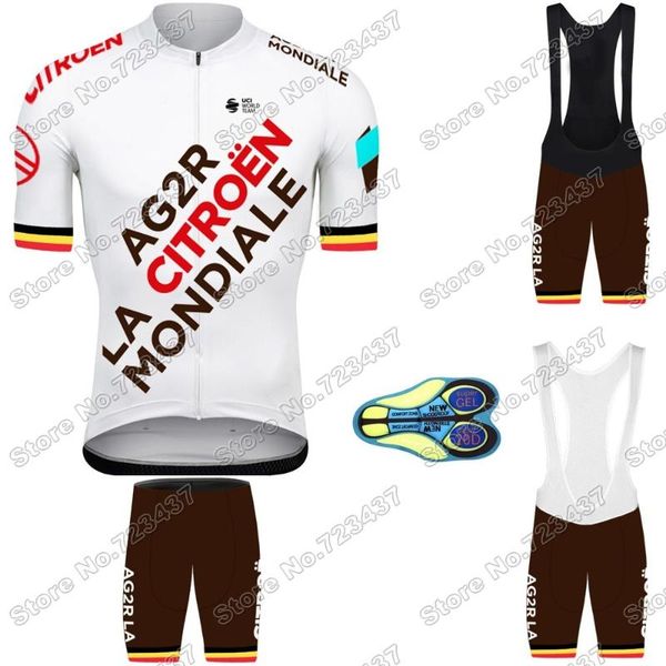 

belgium 2021 team ag2r cycling clothing men jersey set race road bike suit bicycle bib shorts mtb fietskleding racing sets, Black;blue