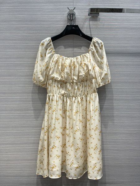 

22 new early spring idyllic small broken flower silk dress, Black;gray