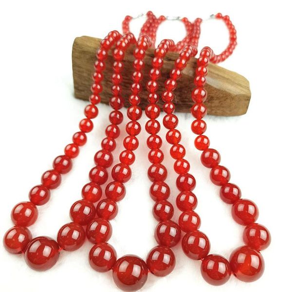 

chokers 45cm natural red agate energy beaded necklaces for women girl mom wife lover wedding birthday party club jewelry, Golden;silver