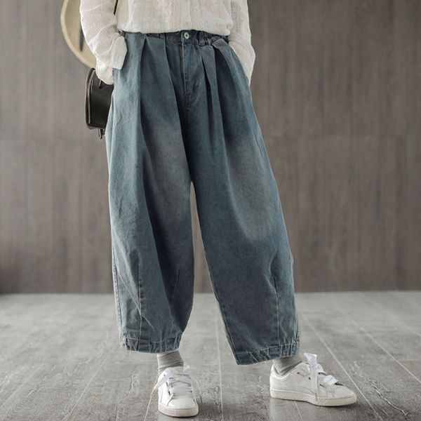 

style leisure 19 spring washed denim loose casual 2775, Blue