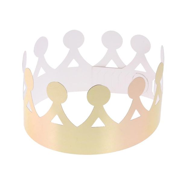 

party hats 24pcs golden paper crown hat po props for birthday celebration baby shower (m14)