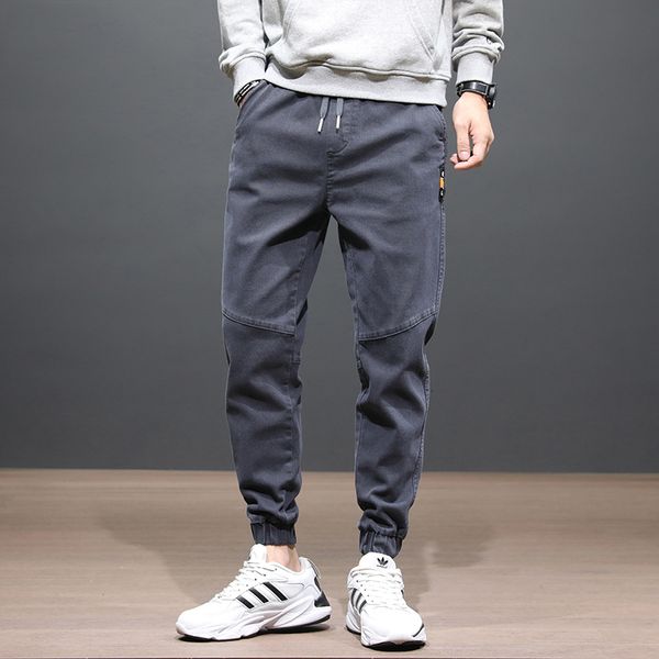 

jeans fashion streetwear jeans loose fit gray casual cargo hombre harem trousers japanese vintage hip hop joggers pants men, Blue