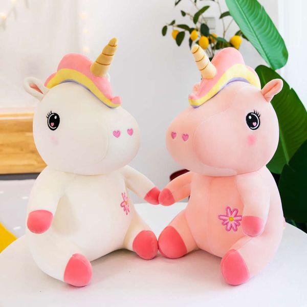

rainbow unicorn doll plush creative children's gift sleeping pillow, Blue