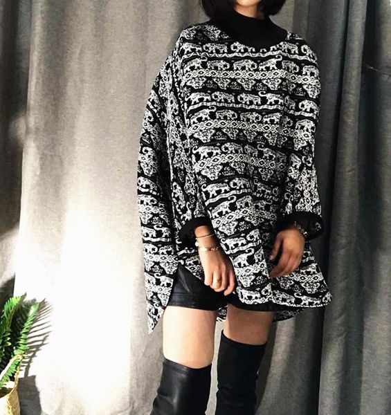 

knits miyake fashion fold turtleneck batwing sleeve geometric t-shirt women, White
