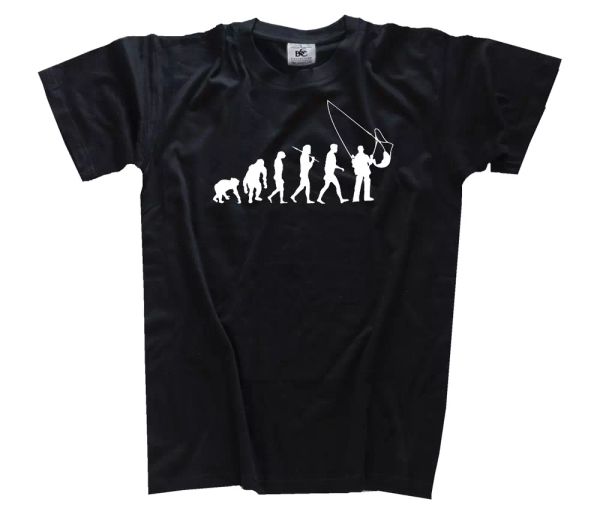 

edizione standard fischer con rete pescatore pesca evolution t-shirt, White;black