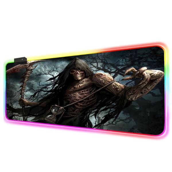 

mouse pads & wrist rests anime grim reaper gaming rgb mousepad large locking edge speed game gamer led pad soft lapnotebook mat for csgo