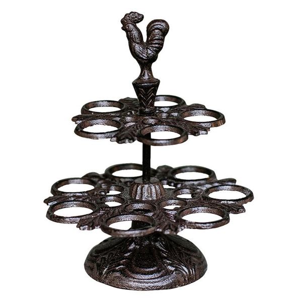 

retro cast iron egg rack storage kitchen holder container & organization