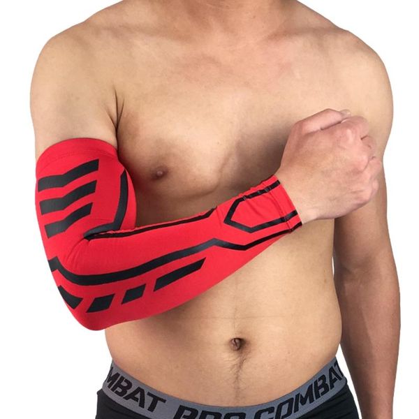 

elbow & knee pads 1pc compression sports arm sleeve basketball cycling warmer running tennis uv protection bands, Black;gray
