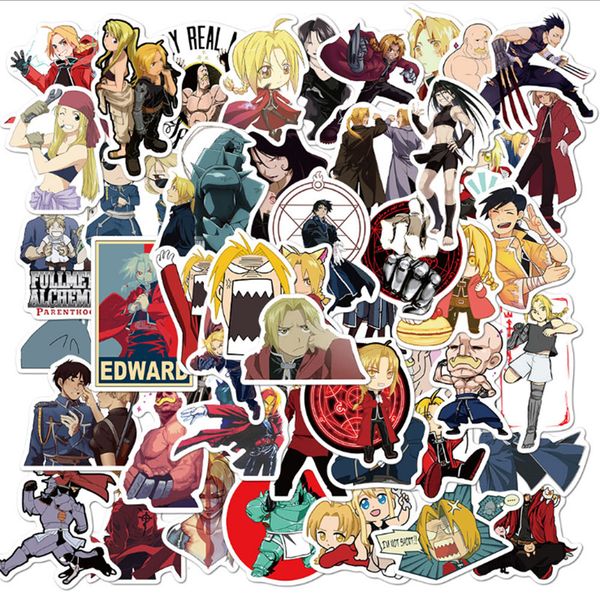 

50 pcs fullmetal alchemist graffiti waterproof skateboard travel suitcase phone lapluggage stickers cute kids girl toys