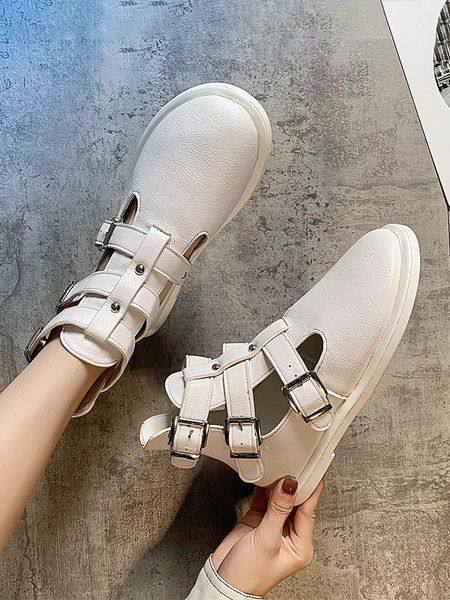 

boots women's shoes sandals 2021 autumn belt buckle soft bottom comfortable casual, Black