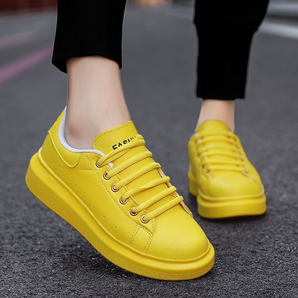 

luxury brand women casual sneakers candy color platform shoes lovers spring flats pu chunky sneakers women chaussures femme 2021