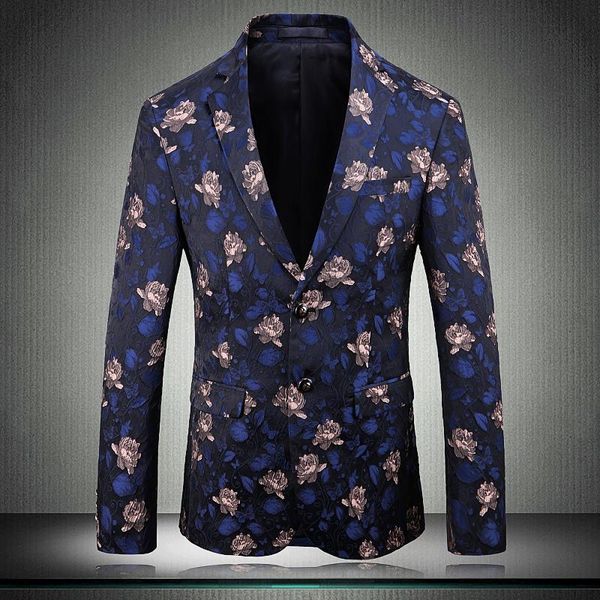 

man men blazer luxury single breasted jacquard flower plus size 5xl masculino party wedding male men's suits & blazers, White;black