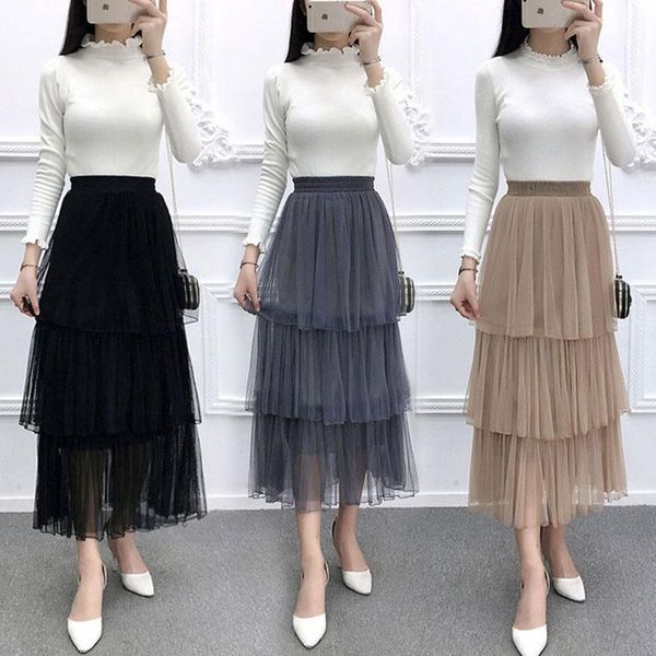 

bonjean large size summer straight skirt women lace girl high waist slim long skirts young female falda, Black