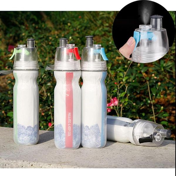 

cycling spray water bottle 500ml large capacity outdoor sports pe double keep cool mtb mountain bike kettles bottles & cages