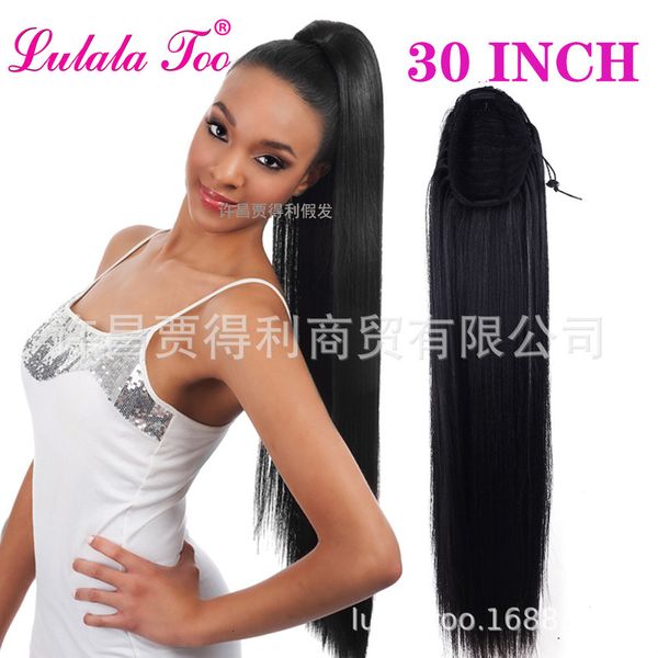 

yaki stw 30 straight inch ponytail wig, Black