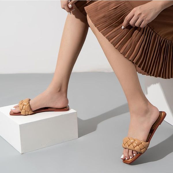 

women's shoes slippers cross tied open toe fashion casual flat pu leather comfortable breathable elegant female slip on, Black