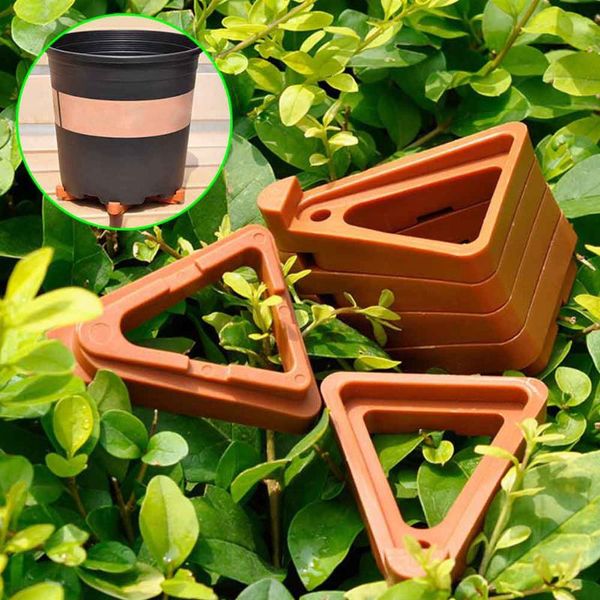

12pcs bonsai plant pot feet display garden flower indoor outdoor non slip stand lifters triangle practical invisible risers toes planters &
