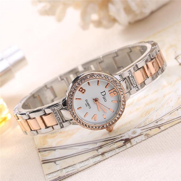 

wristwatches 2021 arrival women watch luxury stainless steel analog quartz wristwatch lady female diamond watches, Slivery;brown