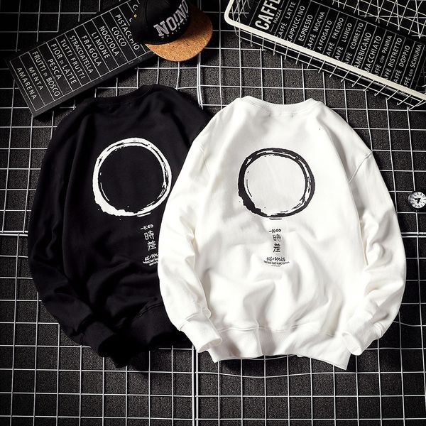 

men's hoodies & sweatshirts chinese style homme fashion print hip hop hoody o-neck harajuku men clothes casual modis streetwear sw, Black