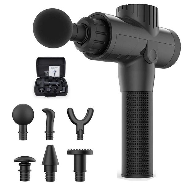 

massage gun muscle gun, 20 speeds deep tissue percussion massager for relaxation, carry case & 6 heads included