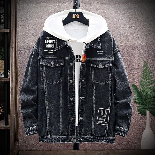 

men's jackets autumn denim jacket korean style fashion casual loose high street jean men coats, Black;brown