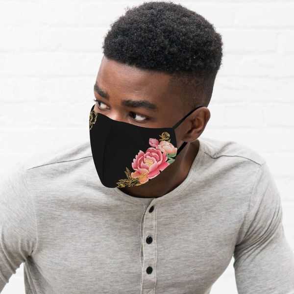 

pm2.5 breathable face mask fabric masks protective pm 2.5 dust mouth cover washable reusable mascarillas cycling caps &, Black