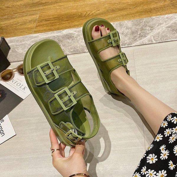 

net red yarn sandals women's ulzzang in 2021 summer, Black