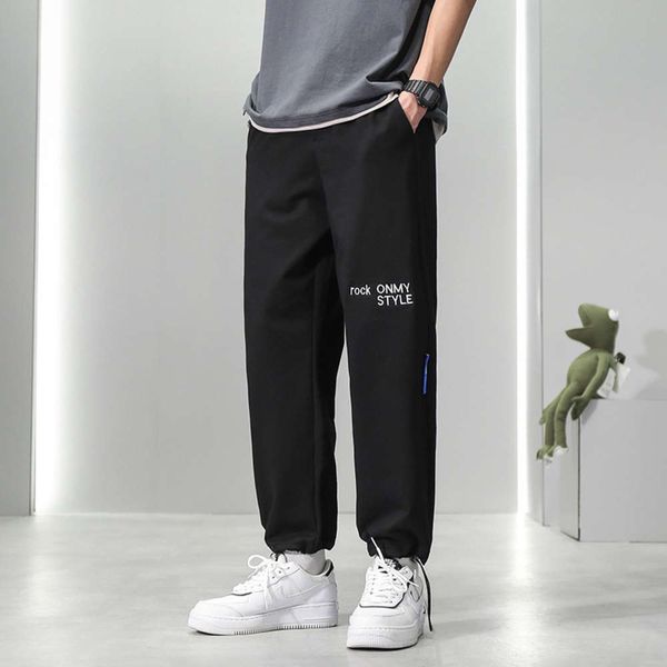 

casual pants spring solid color black trend youth