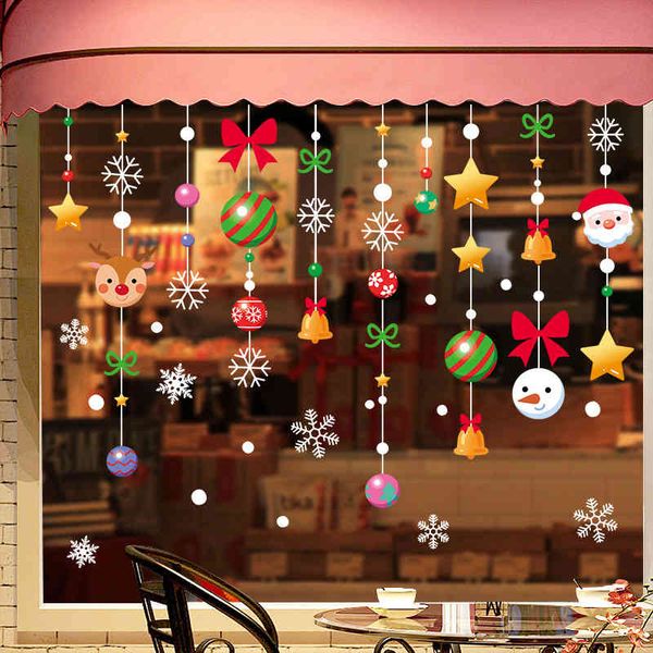 

decorative electrostatic paste santa ball snowman elk pendant mall glass window decorative sticker