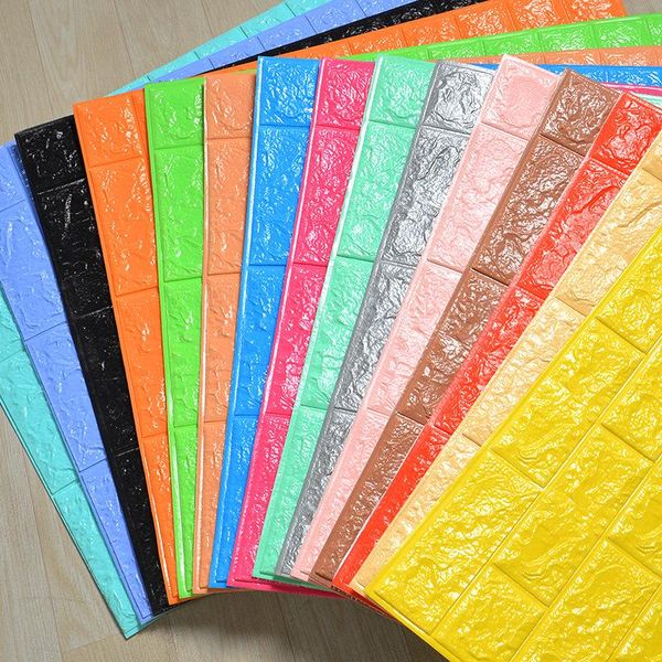 

wallpapers self adhesive waterproof tv background brick 3d wall sticker living room wallpaper mural bedroom decorative 70*77
