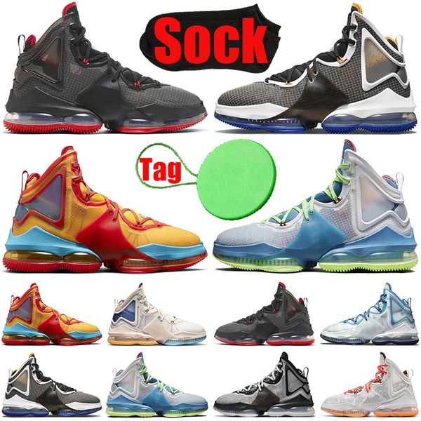 

with sock tag lebron 19 lebrons 19s men basketball shoes bred dutch blue hardwood classic tropical uniform hook mens trainers sports sneaker