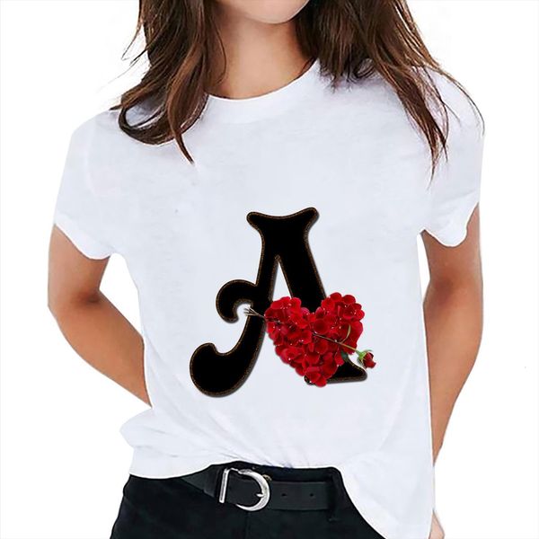 

custom name letter combination women printing heart font a b c d e f g short, White