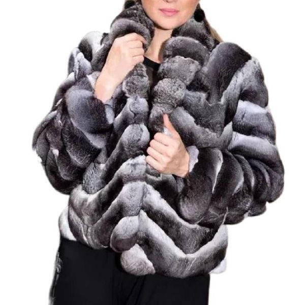 

women's fur & faux selling coat jacket real women winter warm fashion overcoat high quality, Black