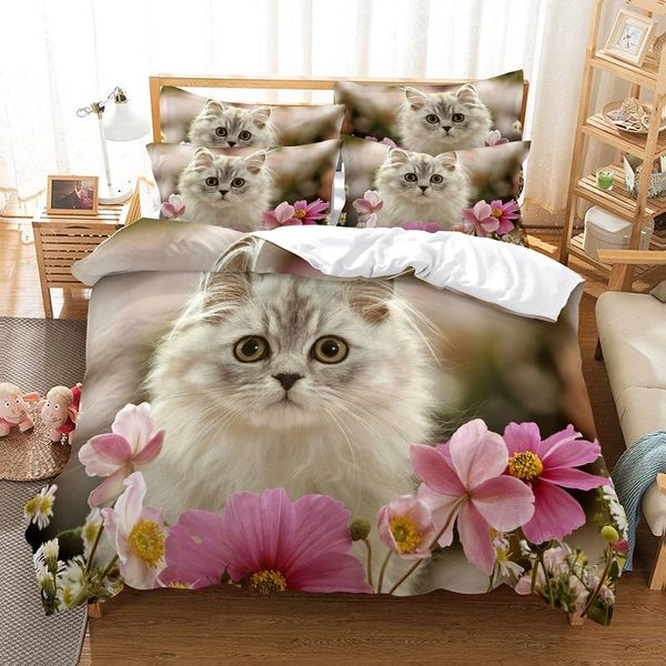 

bedding sets big faced cat duvet cover set 3d digital printing bed linen fashion design comforter