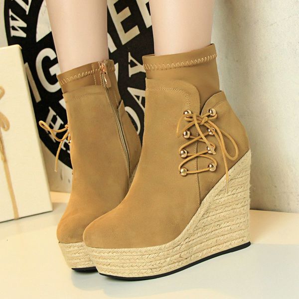 

boots women length flock fashion zipper design round toe wees winter ankle boots ladies shoes, Black