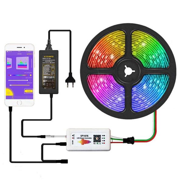 

strips ws2812b led strip ws2812 30/60/144pixels/m rgb individuaiiy addressable light with sp107e controller and 5v power supply