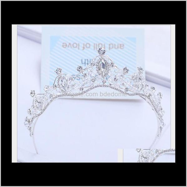 

wedding jewelry drop delivery 2021 princess marriage garment crown birthday hair headdress 8sz7s, Slivery;golden