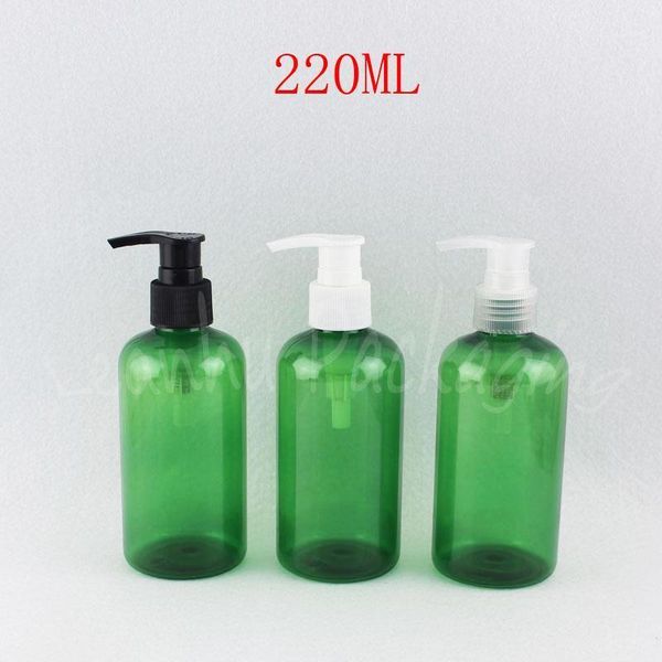 

storage bottles & jars 220ml green plastic bottle with lotion pump , 220cc makeup sub-bottling shampoo / packaging