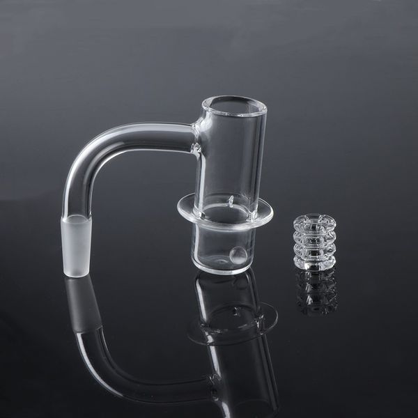 Halo Regular Weld Beveled Edge Fumo Quartz Banger Nails com inserção removível e pérolas terpas para bongs de vidro