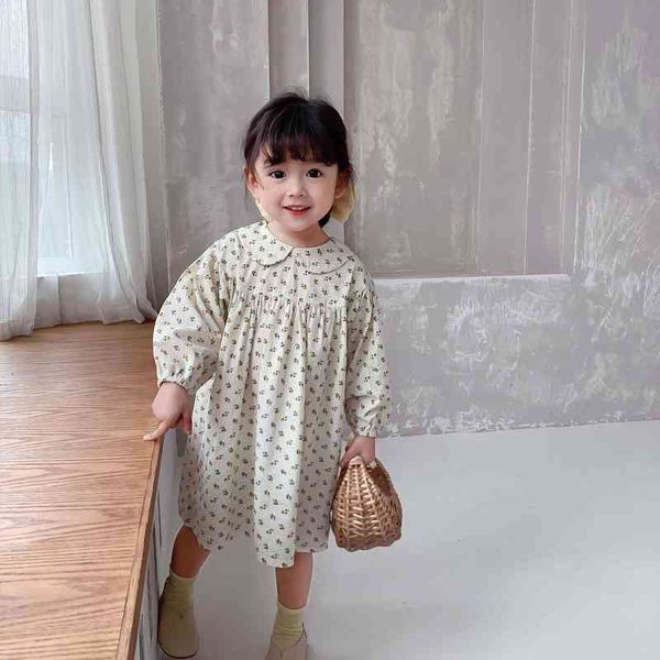 

spring arrival girls long sleeve girl dress floral kids cotton for, Red;yellow